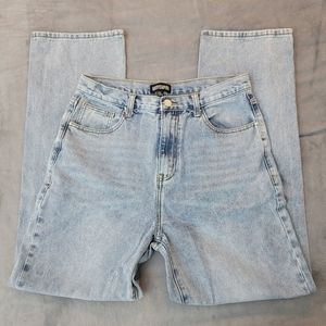 MISSY EMPIRE BAGGY BELT LOOP HEM JEANS